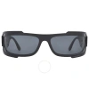Versace Dark Grey Wrap Men's Sunglasses Ve4446 Gb1/87 67 In Black / Dark / Grey