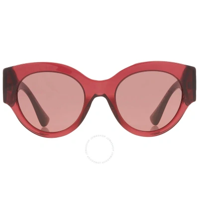 Versace Dark Violet Round Ladies Sunglasses 0ve4438b53856952 In Red. / Dark / Violet