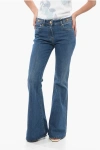 Versace Cotton Bootcut Denims With Logoed Morsets 32cm