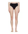Versace Debossed-monogram High-waisted Bikini Bottom In Nude