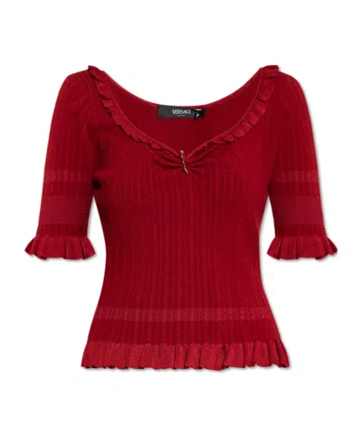 Versace Decorative Gender Pin Top In Red