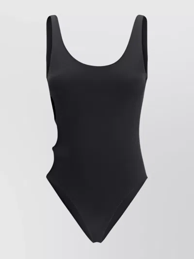 Versace Deep Back Scoop Neckline Swimsuit In Black