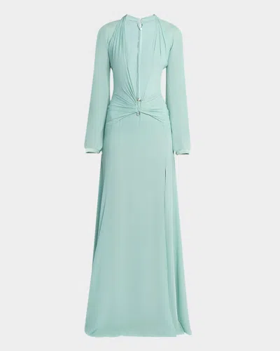 Versace Deep V-neck Silk Georgette Gown