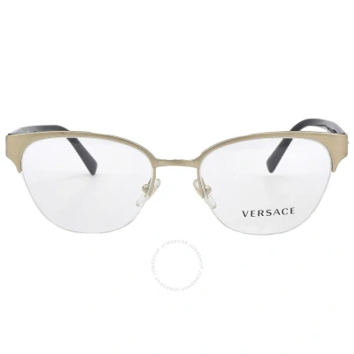 Versace Demo Cat Eye Ladies Eyeglasses Ve1255b 1253 52 In Gold / Gold Tone