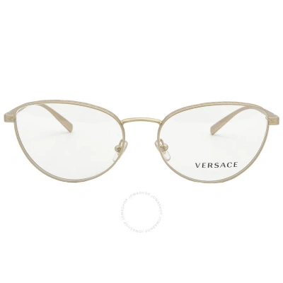 Versace Demo Cat Eye Ladies Eyeglasses Ve1266 1410 54 In Gold / Gold Tone