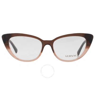 Versace Demo Cat Eye Ladies Eyeglasses Ve3286 5332 54 In Brown