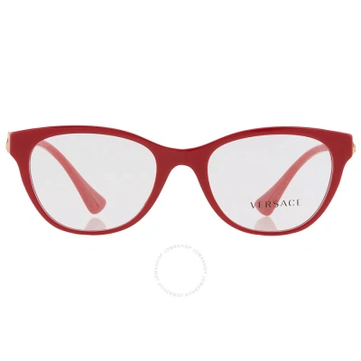 Versace Demo Cat Eye Ladies Eyeglasses Ve3330 5388 53 In Red   /   Red.