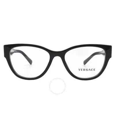 Versace Demo Cat Eye Unisex Eyeglasses Ve3281b Agb1 53 In Black