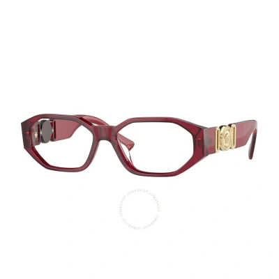 Versace Demo Geometric Men's Eyeglasses Ve3320u 388 56 In Red   /   Red.