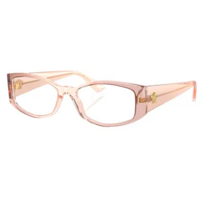 Versace Demo Irregular Ladies Eyeglasses Ve3343 5431 52 In Orange