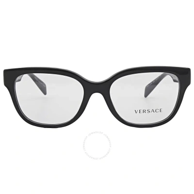 Versace Demo Rectangular Ladies Eyeglasses Ve3338 Gb1 54 In Black