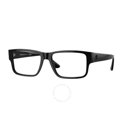 Versace Demo Rectangular Men's Eyeglasses Ve3342 Gb1 57 In Black