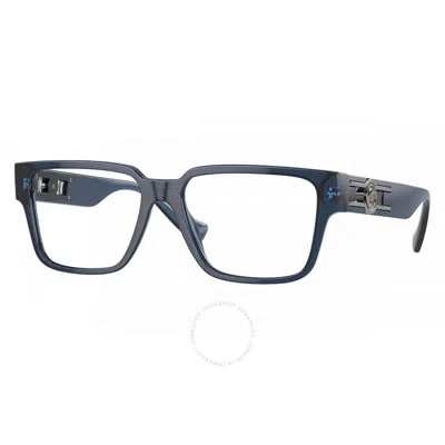 Versace Demo Rectangular Men's Eyeglasses Ve3346 5292 53 In Blue