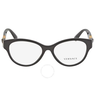 Versace Demo Round Ladies Eyeglasses Ve3313 Gb1 54 In Black
