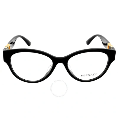 Versace Demo Round Ladies Eyeglasses Ve3313f Gb1 54 In Black