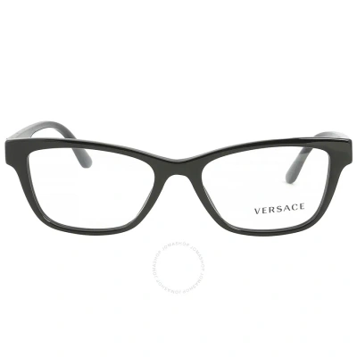 Versace Demo Square Ladies Eyeglasses Ve3316 Gb1 55 In Black
