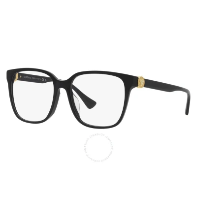 Versace Demo Square Ladies Eyeglasses Ve3332d Gb1 55 In Black