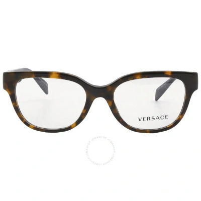 Versace Demo Square Ladies Eyeglasses Ve3338 5404 52 In Black