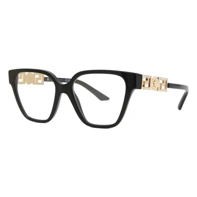 Versace Demo Square Ladies Eyeglasses Ve3358b Gb1 52 In Black