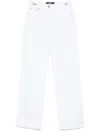 Versace High-waist Straight-leg Cotton Jeans In White