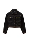 Versace Long-sleeve Denim Jacket In Black