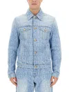 Versace Men's Denim Blouson In Blue