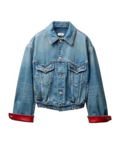 Versace Denim Blouson In Blue