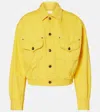 Versace Oversized Blouson Denim Jacket In Yellow