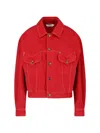 Versace Denim Blouson In Red