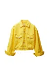 Versace Blouson Oversize En Denim In Yellow