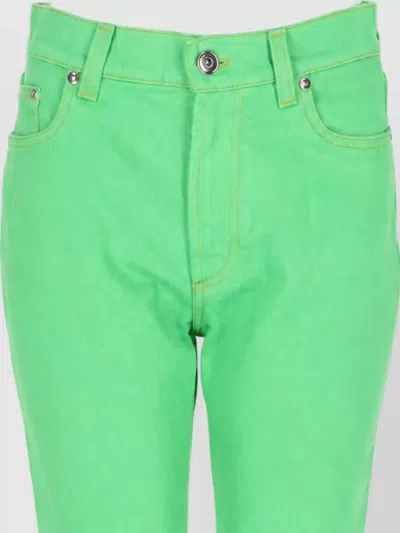 Versace Denim Capri Jeans In Green
