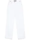 Versace High-waist Straight-leg Cotton Jeans In White