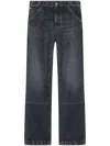 Versace Stone Denim Jeans With Belt Loops In Black