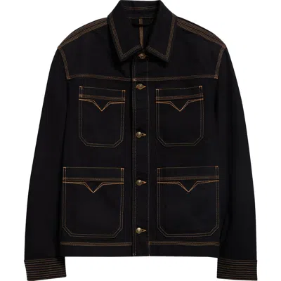 Versace Black Denim Blouson Jacket