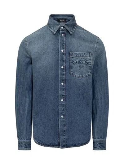 Versace Denim Jacket In Blue
