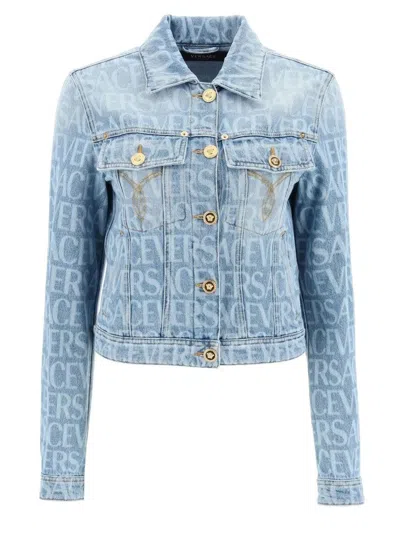 Versace Blue Cotton Denim Jacket