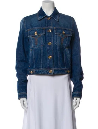 Pre-owned Versace Denim Jacket In Blue
