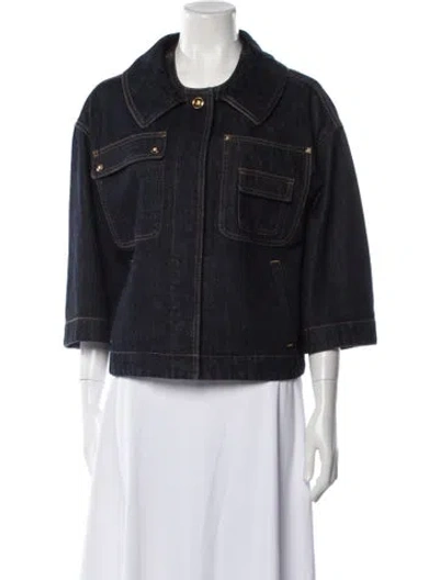 Pre-owned Versace Denim Jacket In Blue