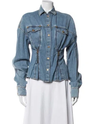 Pre-owned Versace Denim Jacket In Blue