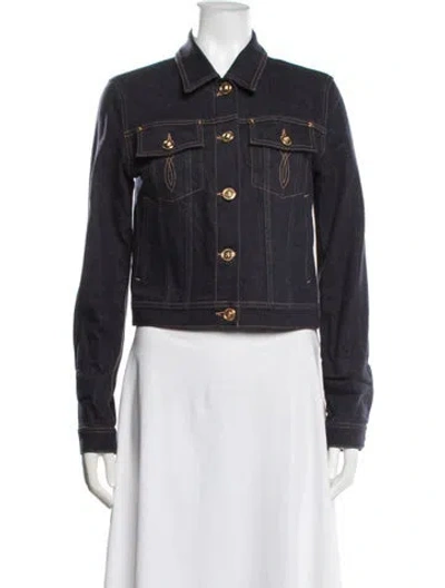 Pre-owned Versace Denim Jacket In Blue