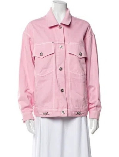 Pre-owned Versace Denim Jacket In Pink