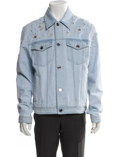 Pre-owned Versace Denim Jacket W/ Tags In Blue