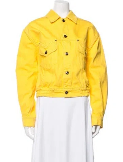Pre-owned Versace Denim Jacket W/ Tags In Yellow
