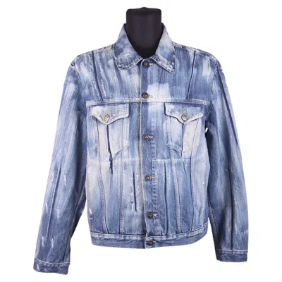 Pre-owned Versace — Denim Jacket (xxl, Made In Italy) In Purple