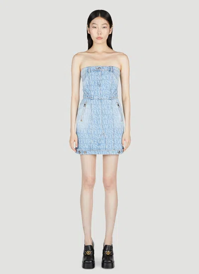 VERSACE DENIM JACQUARD DRESS