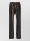 Versace Denim Jeans Striped Pattern Belt Loops In Multi