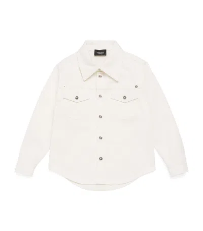 Versace Kids' Denim Medusa Shirt In White