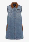 Versace Women Blue Sleeveless Buttoned Mini Dress, M Luxury Dresses For Women Darveys In Blue