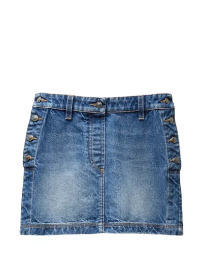 Versace Mini Jupe En Denim In Blue