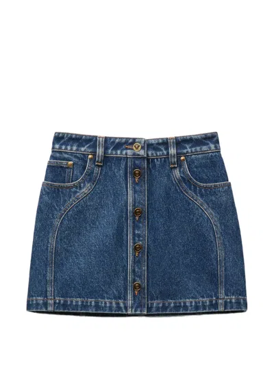 Versace Denim Mini Skirt In Blue